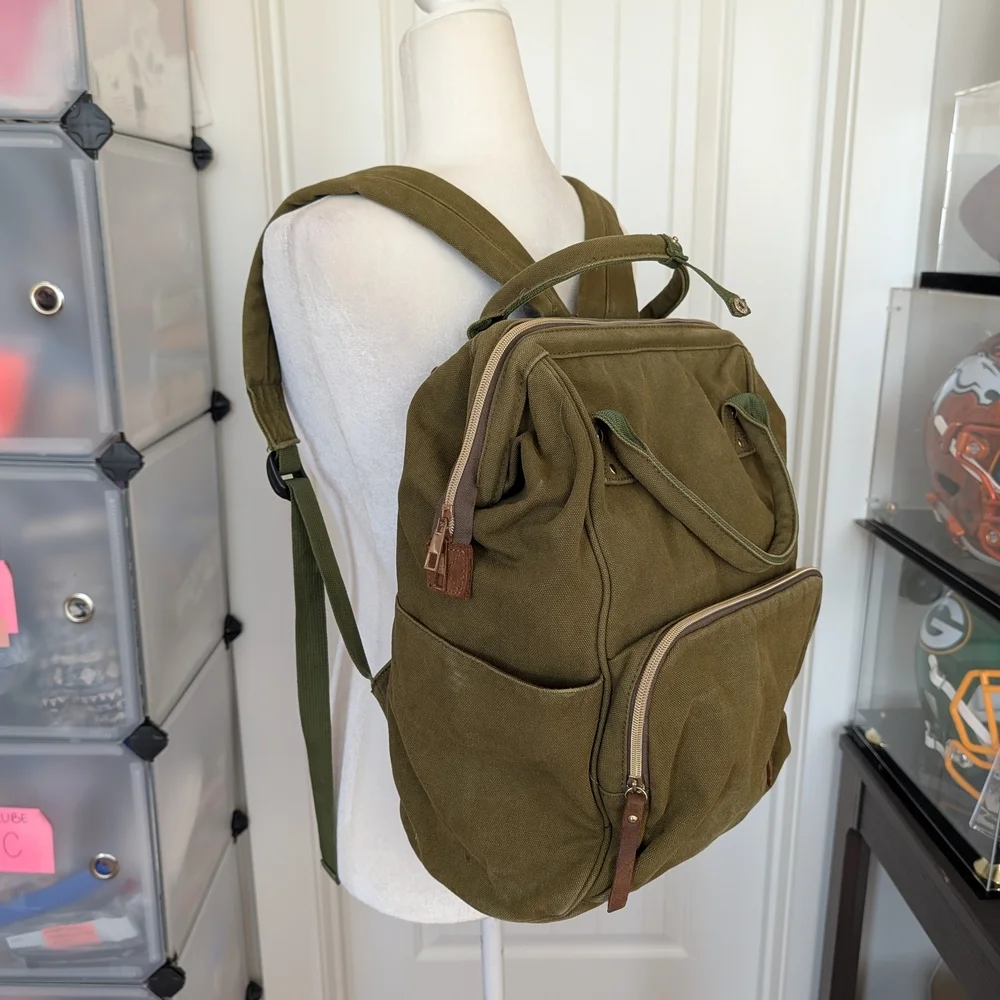 Veegul Army Green Stylish Multipurpose Single Pocket Backpack Handbag Medium